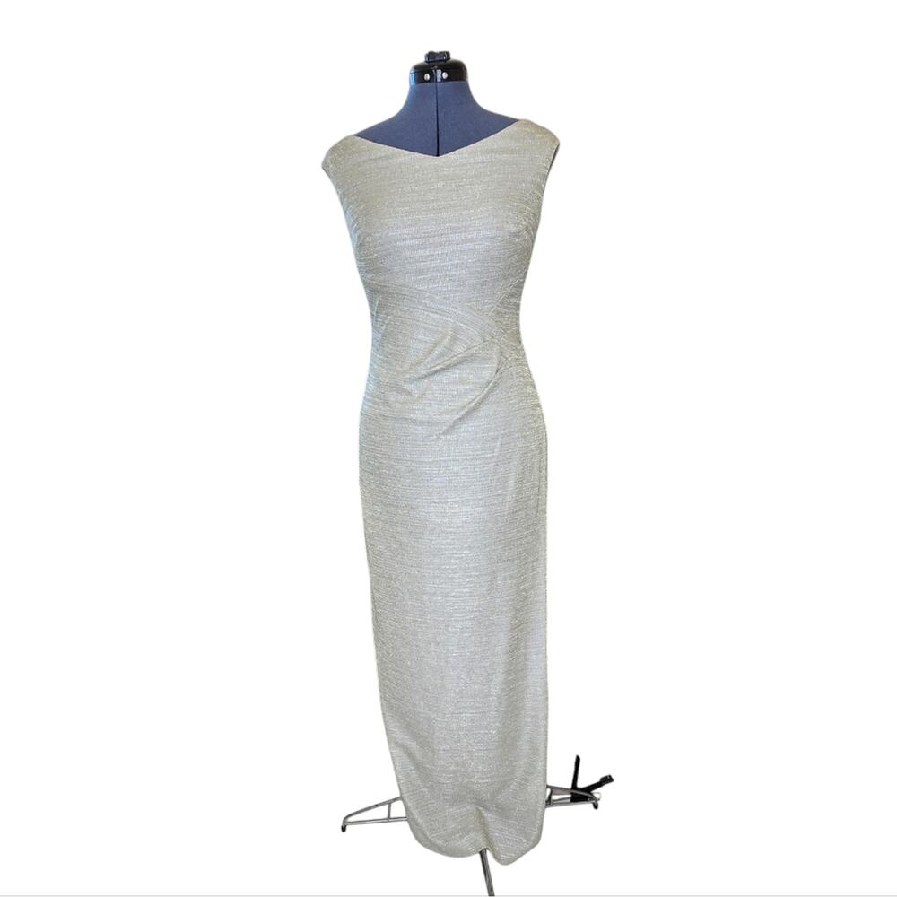 Lauren Ralph Lauren gold ankle length sleeveless gown size 4
